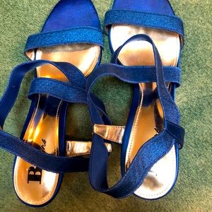 High Heels Blue Satin shoes